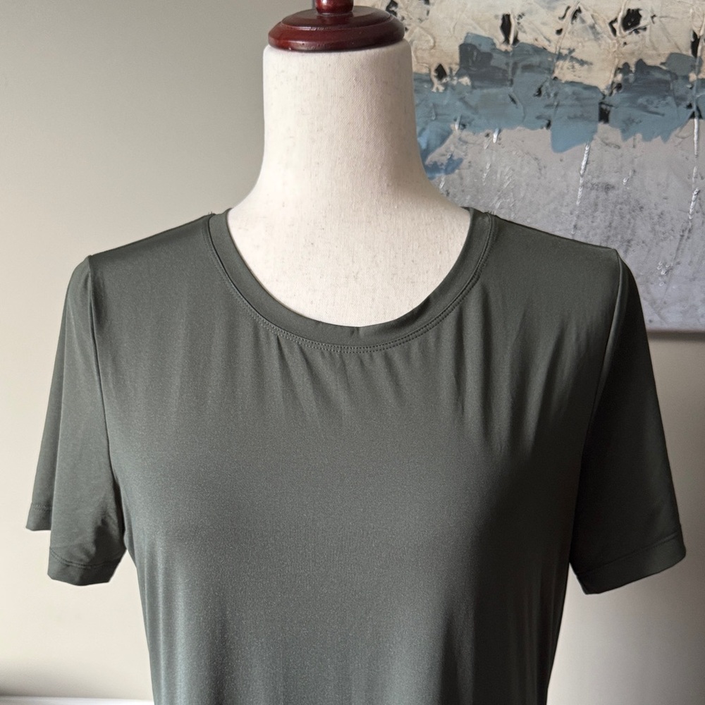 Theory Elegant Olive Green Dress Size L - Picture 2 of 13